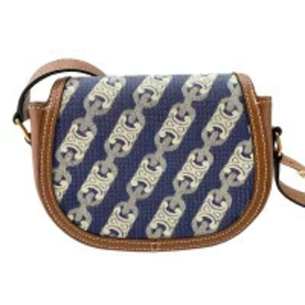 Celine Canvas Maillon Shoulder Bag Blue
